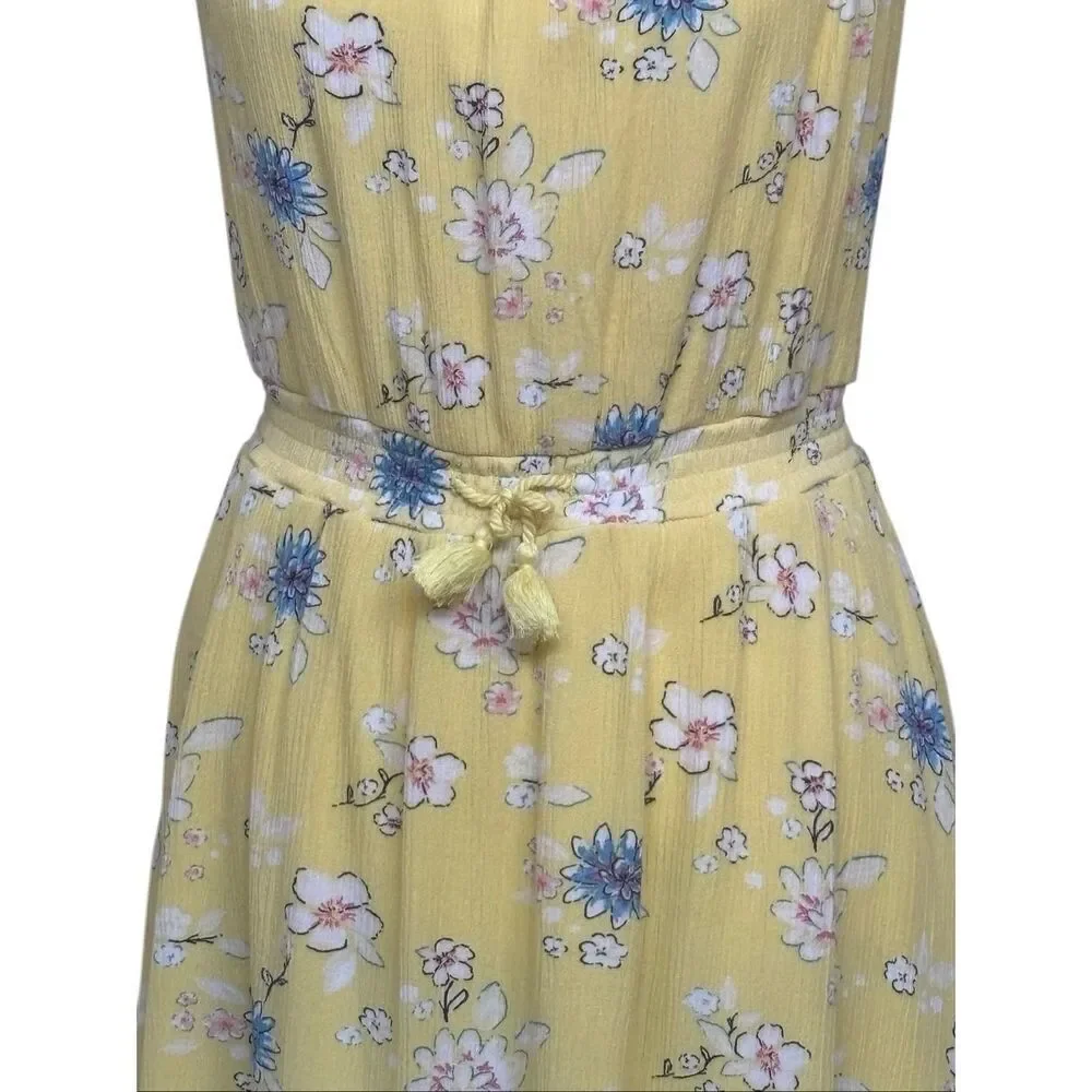 Justice Girls Yellow Floral Flutter Sleeve Dress size 16